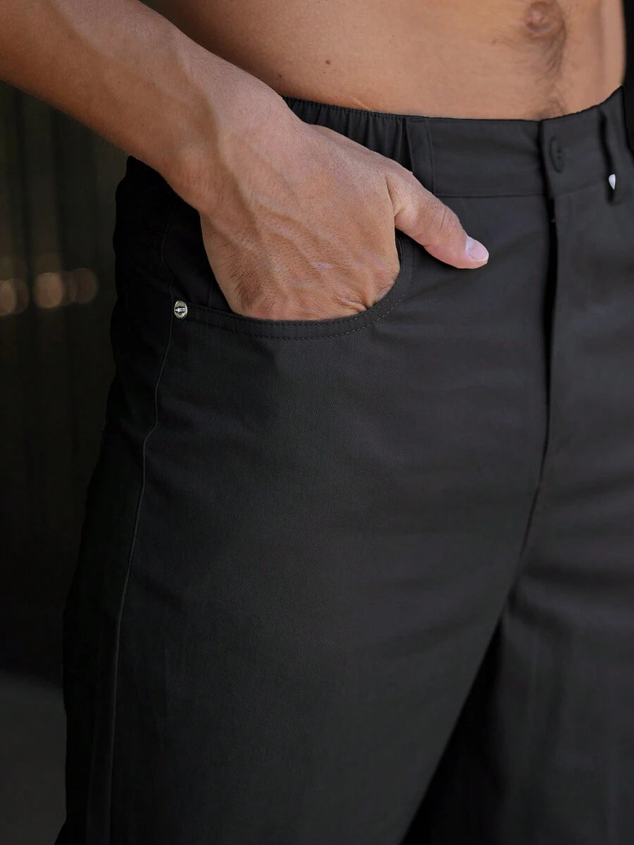 Men's Plain Straight Legged Khaki Pants