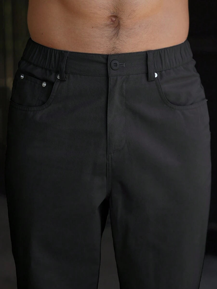 Men's Plain Straight Legged Khaki Pants