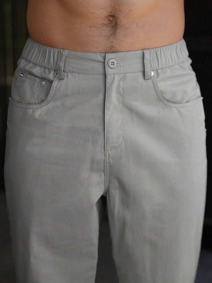 Men's Plain Straight Legged Khaki Pants