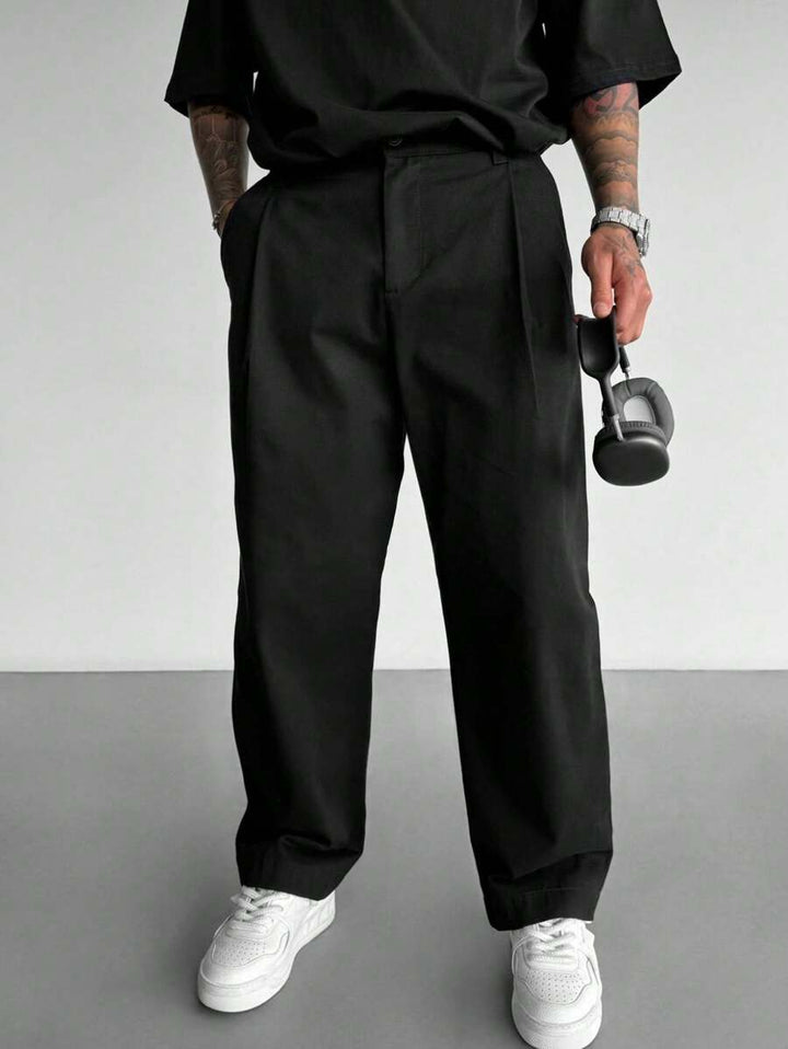 Men's Solid Color Casual Loose Fit Pants