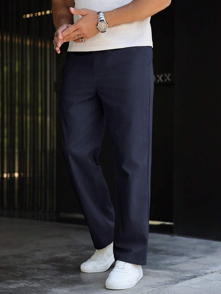 Men's Plain Straight Legged Khaki Pants