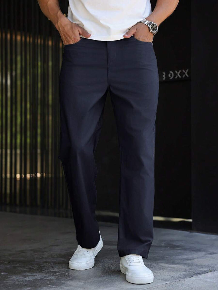 Men's Plain Straight Legged Khaki Pants