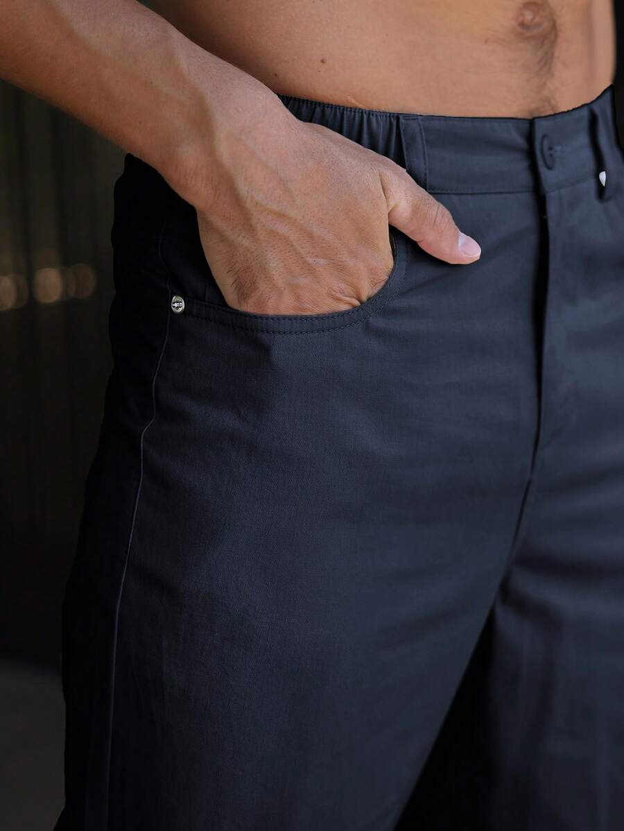 Men's Plain Straight Legged Khaki Pants