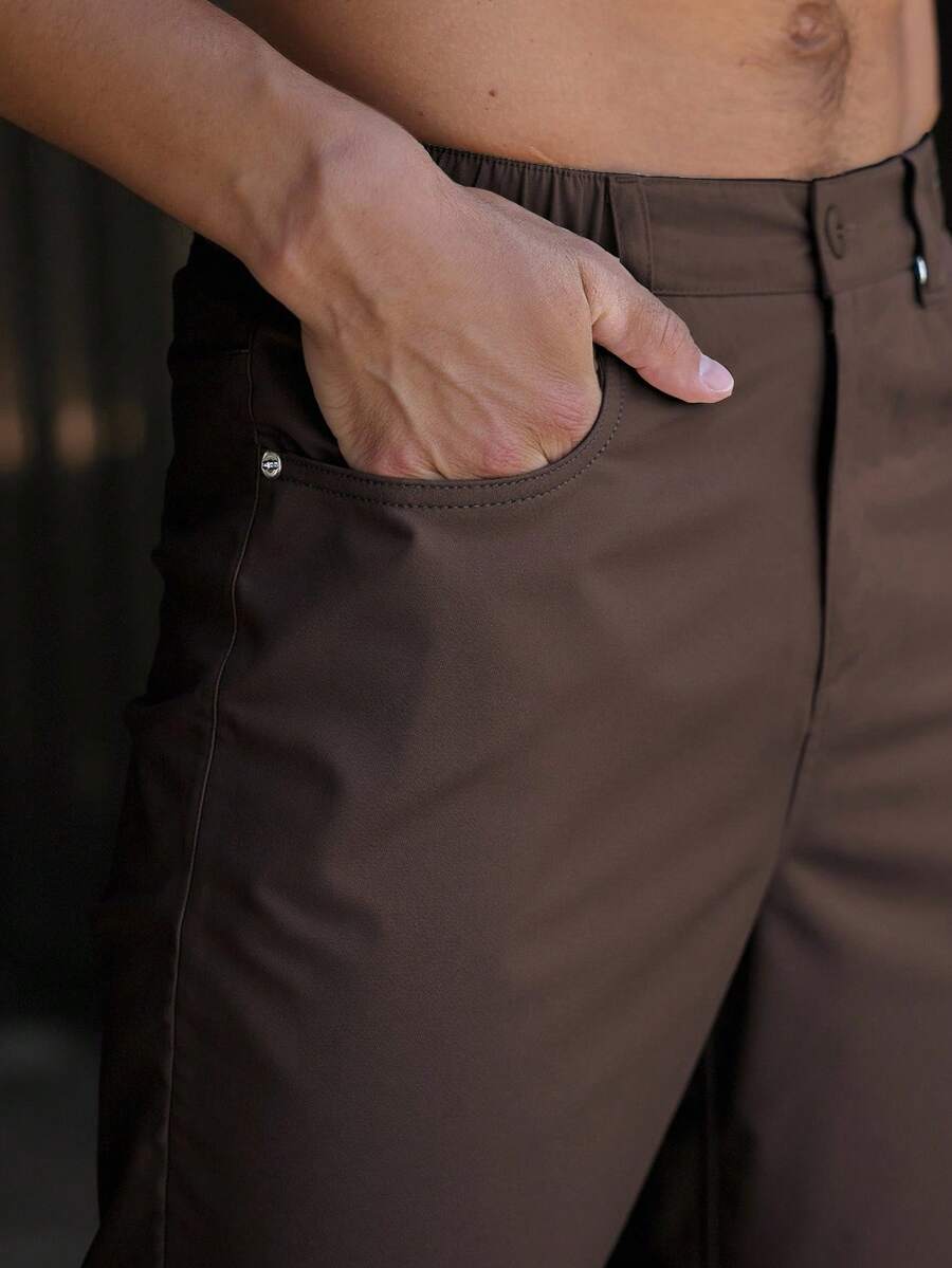 Men's Plain Straight Legged Khaki Pants