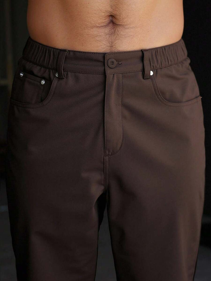 Men's Plain Straight Legged Khaki Pants