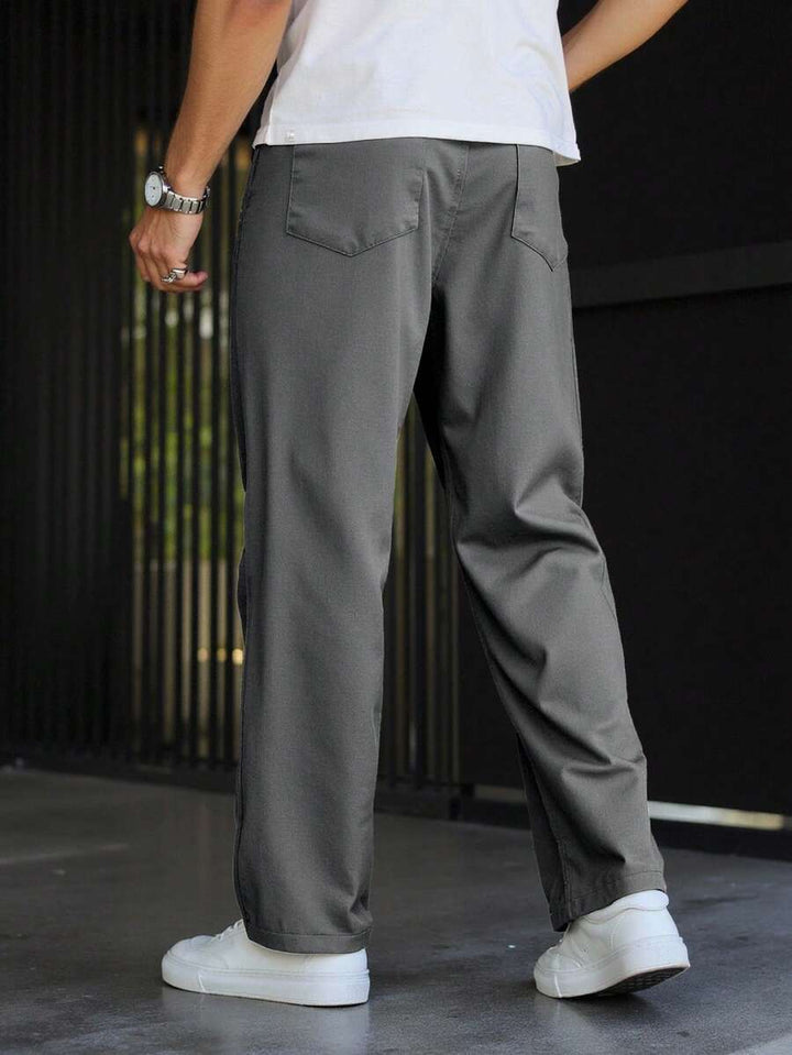 Men's Plain Straight Legged Khaki Pants