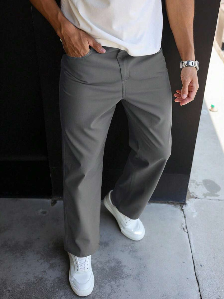 Men's Plain Straight Legged Khaki Pants