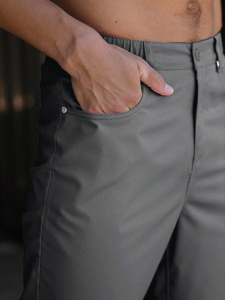 Men's Plain Straight Legged Khaki Pants