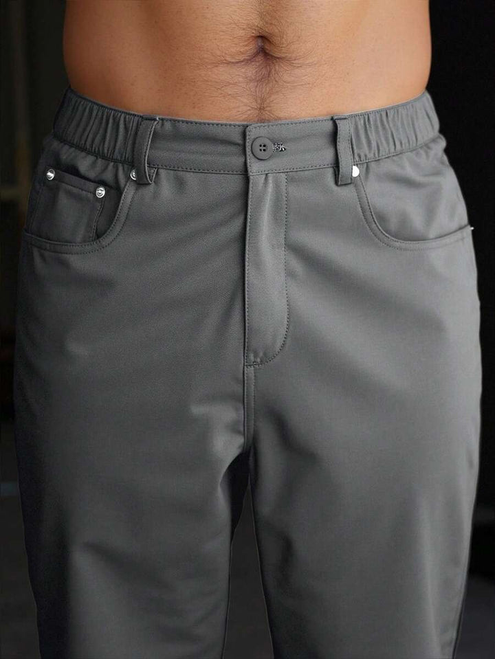 Men's Plain Straight Legged Khaki Pants