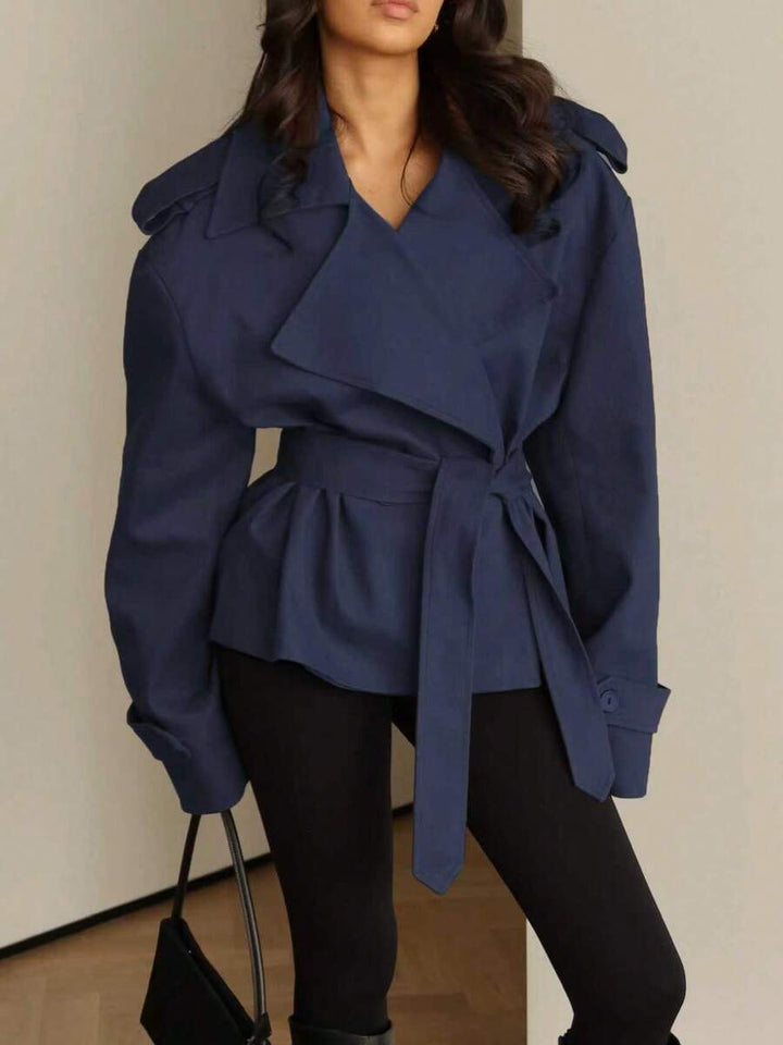 Women's Navy Blue Lace Up Windbreaker