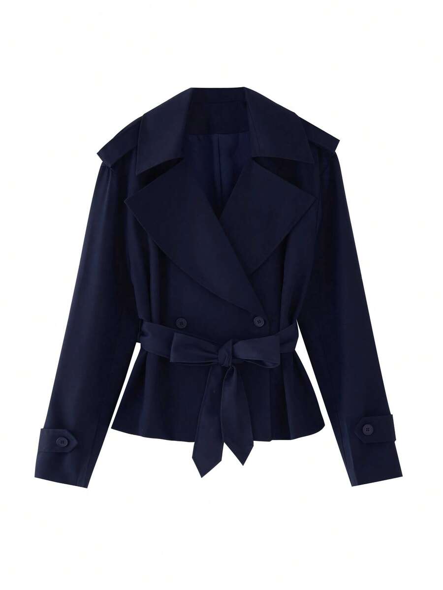 Women's Navy Blue Lace Up Windbreaker