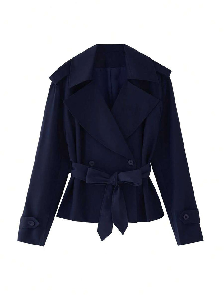 Women's Navy Blue Lace Up Windbreaker