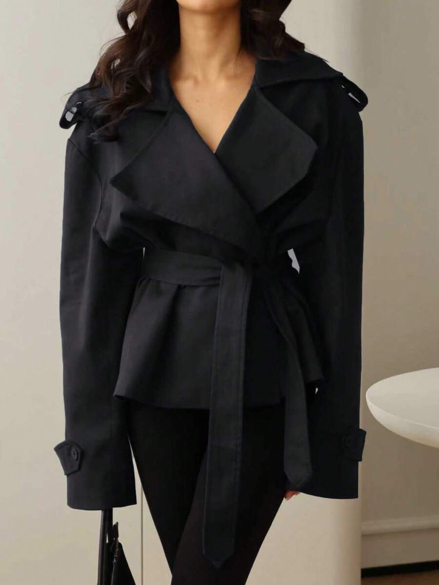 Women's Navy Blue Lace Up Windbreaker