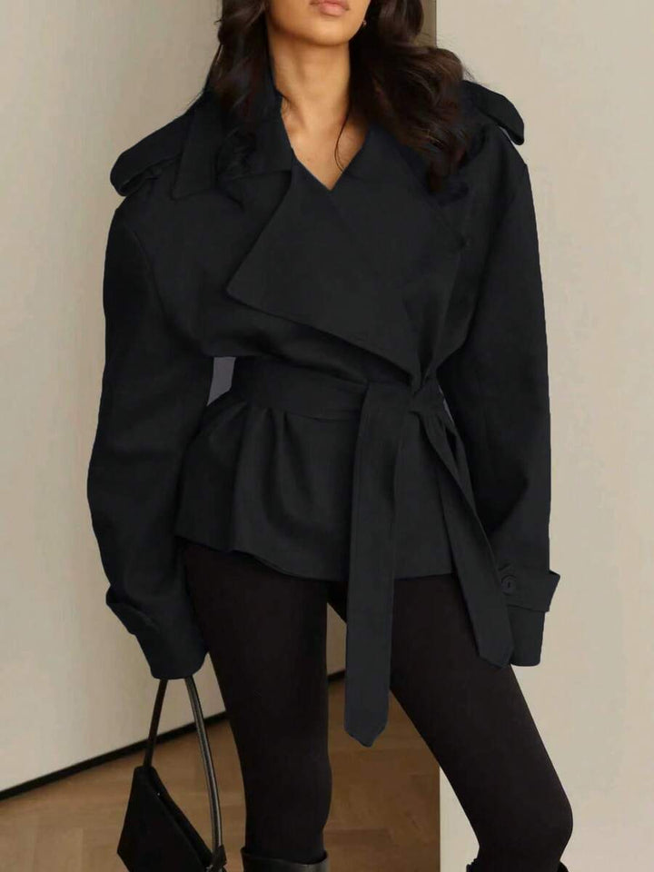 Women's Navy Blue Lace Up Windbreaker