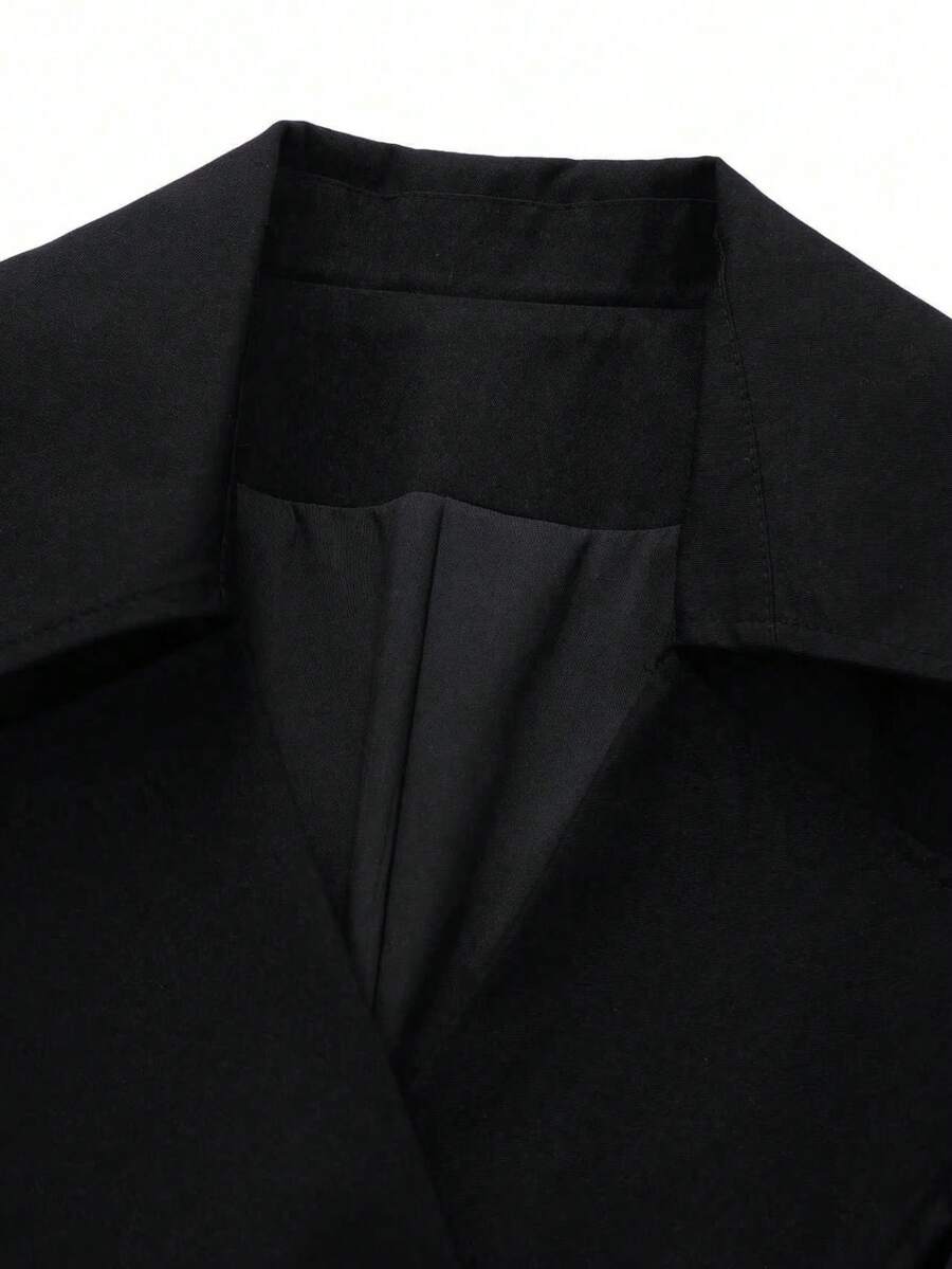 Women's Navy Blue Lace Up Windbreaker