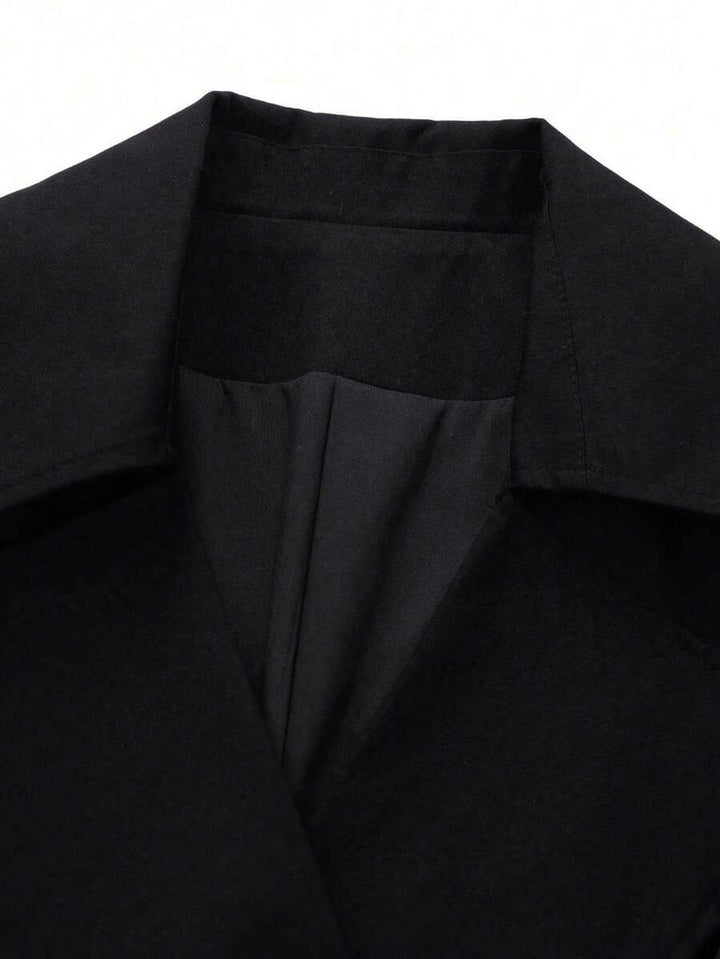 Women's Navy Blue Lace Up Windbreaker