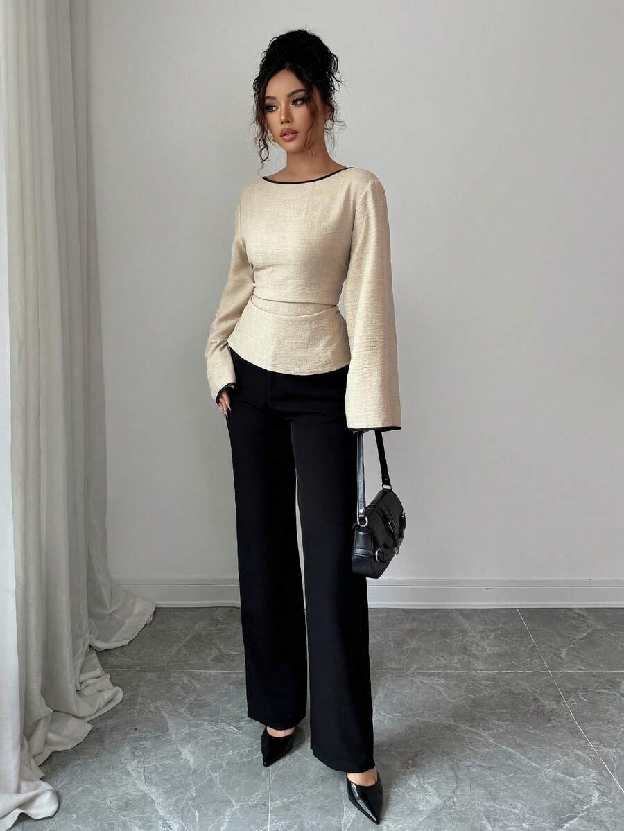 Women's Round Neck Ruffle