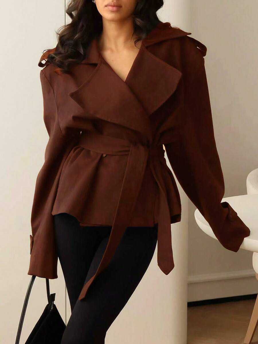 Women's Navy Blue Lace Up Windbreaker