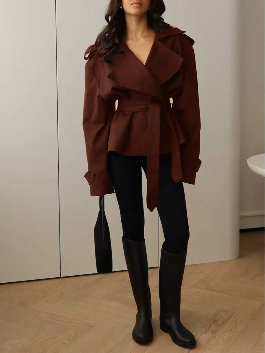 Women's Navy Blue Lace Up Windbreaker