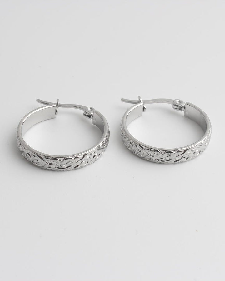 Elegant Engraved Hoop Earrings