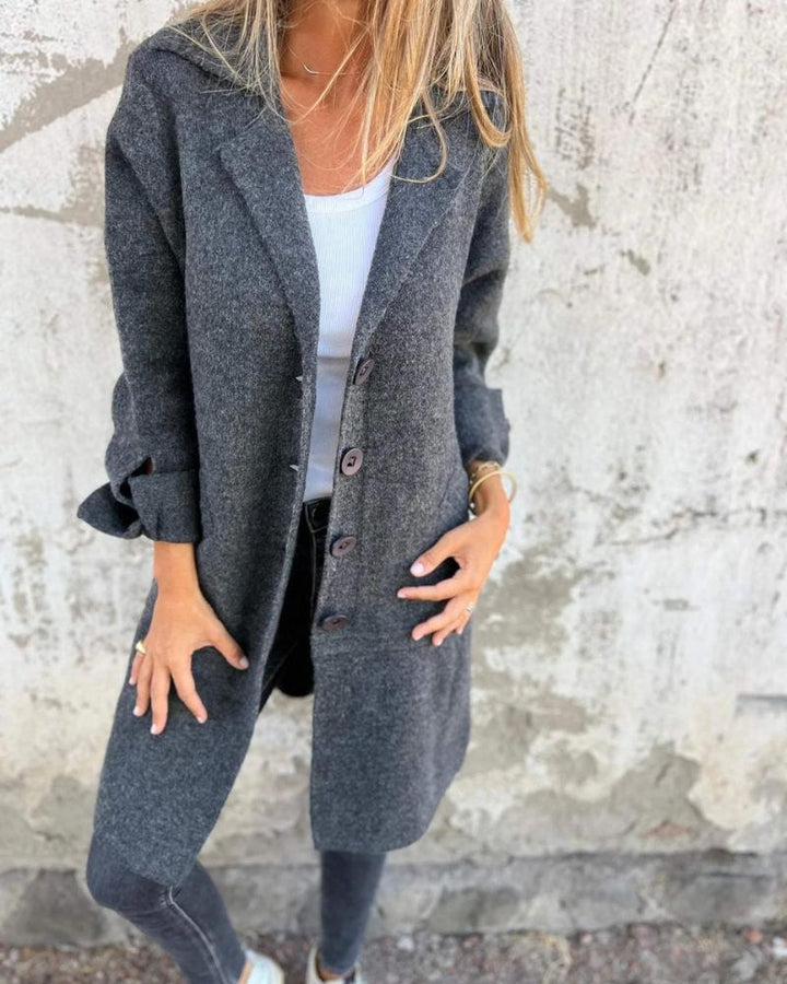 MAILA Long Relaxed Coat with Lapels