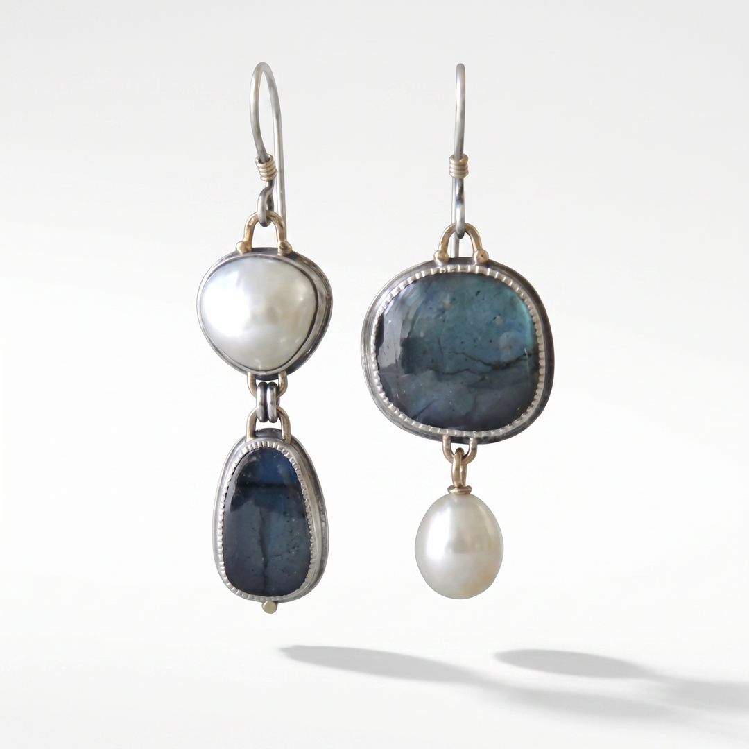 Graceful Blue Pearl Earrings