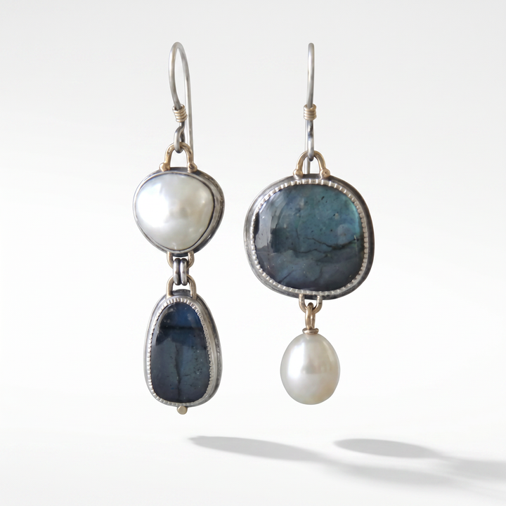 Graceful Blue Pearl Earrings