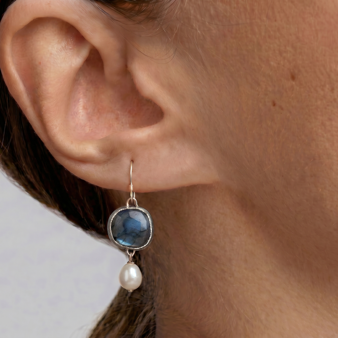 Graceful Blue Pearl Earrings