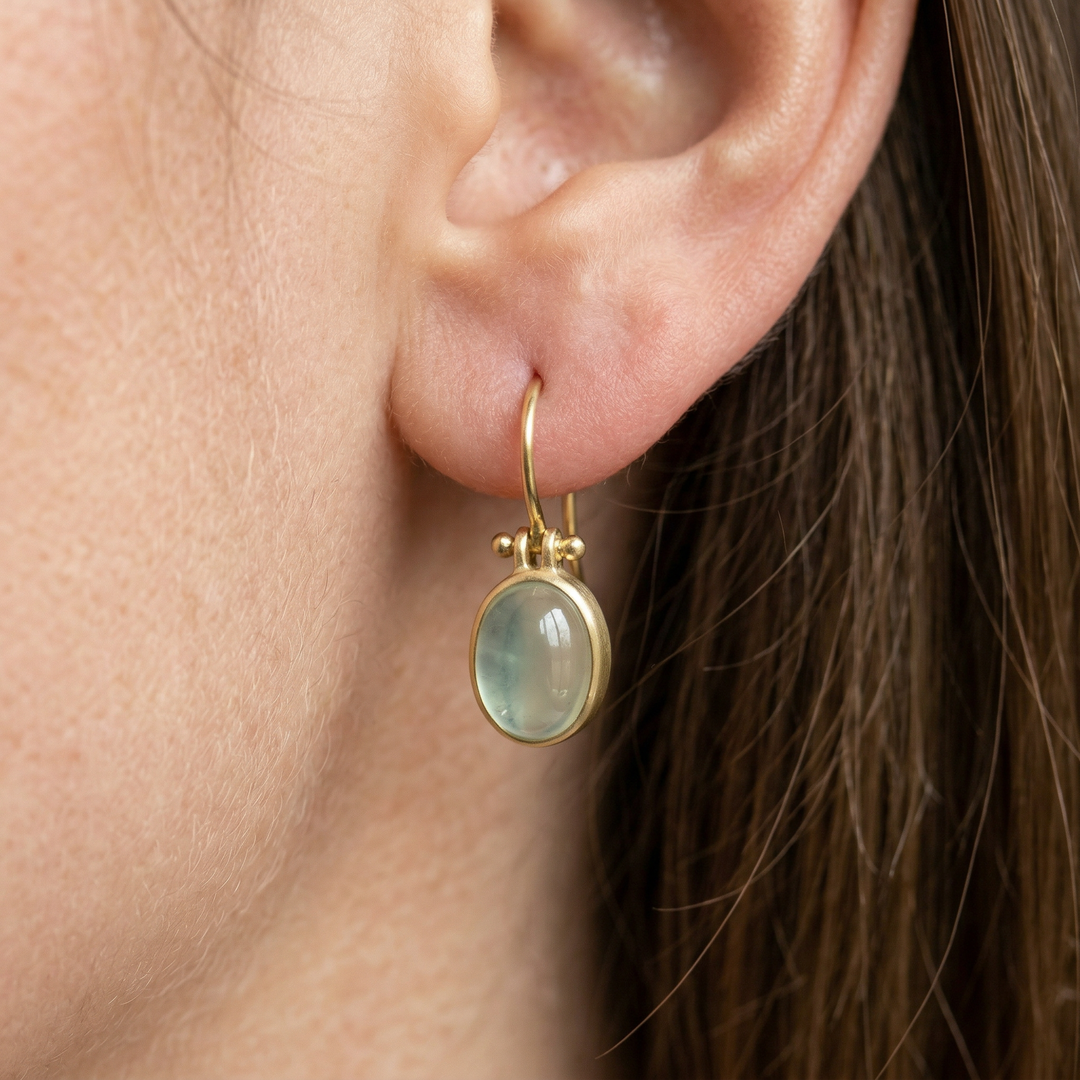 Vintage Green Moonstone Earrings