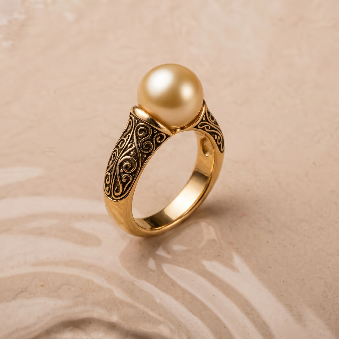 Timeless Vintage Pearl Gold Ring