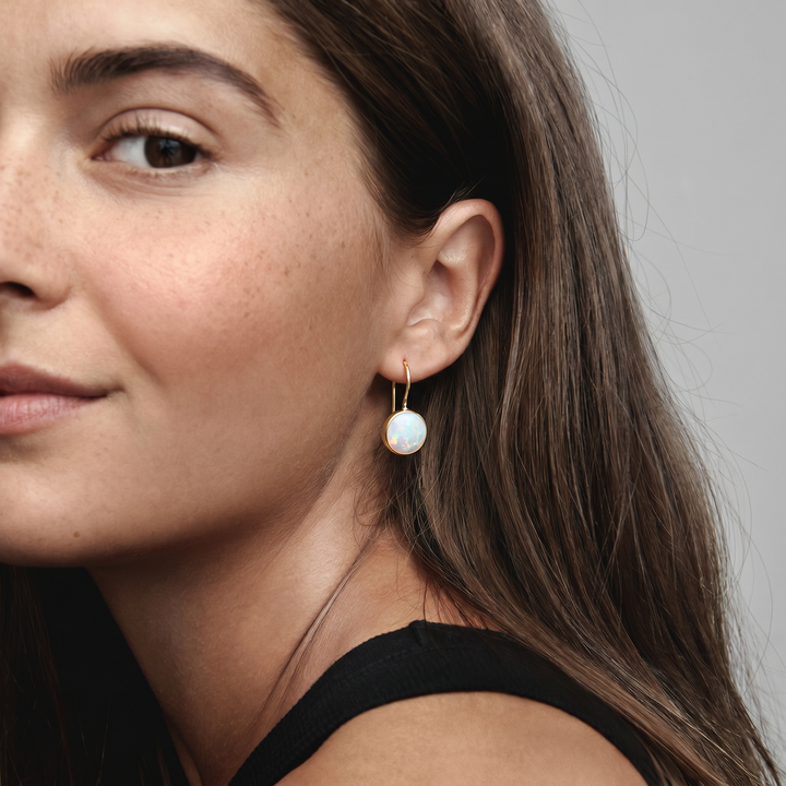 White Opal Vintage Earrings