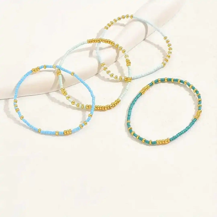 Chic Bohemian Turquoise Beaded Bracelet Set