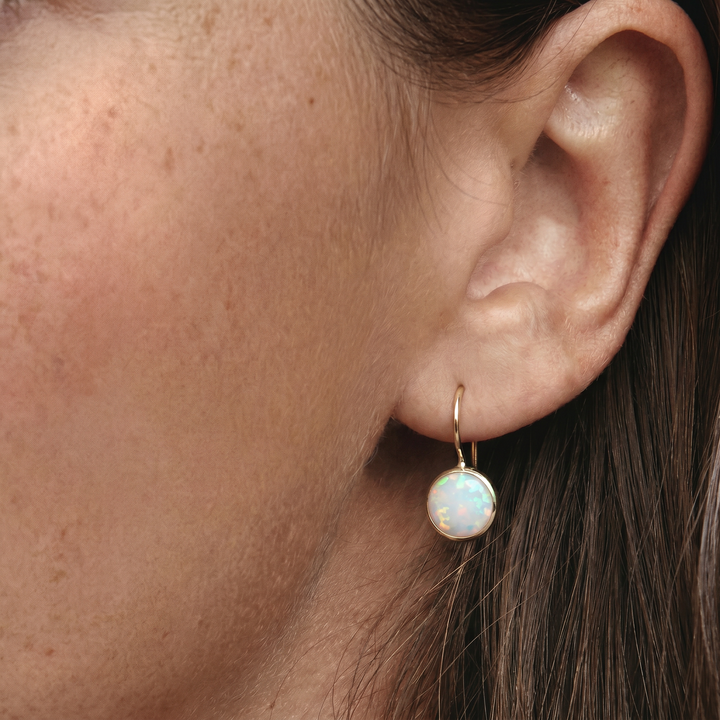 White Opal Vintage Earrings