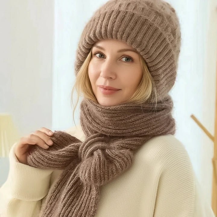 Esther | Windproof Hat and Scarf with Fleece Lining