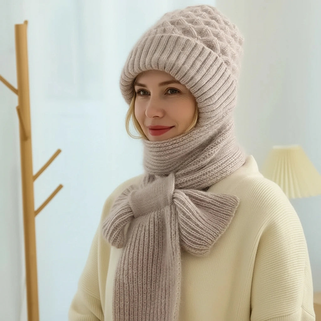 Esther | Windproof Hat and Scarf with Fleece Lining